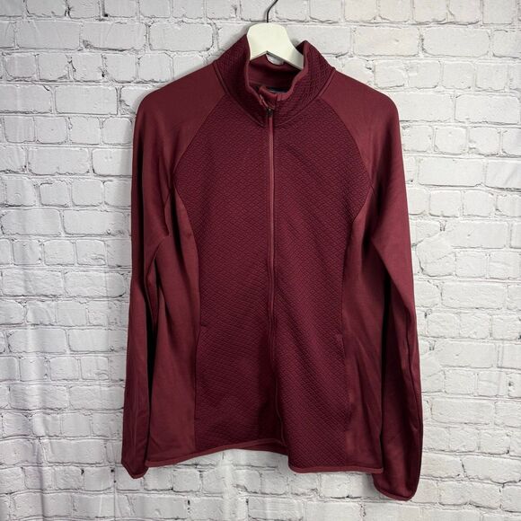 Columbia Womens Zip Up Fleece Jacket Burgundy Size Large - Picture 1 of 9